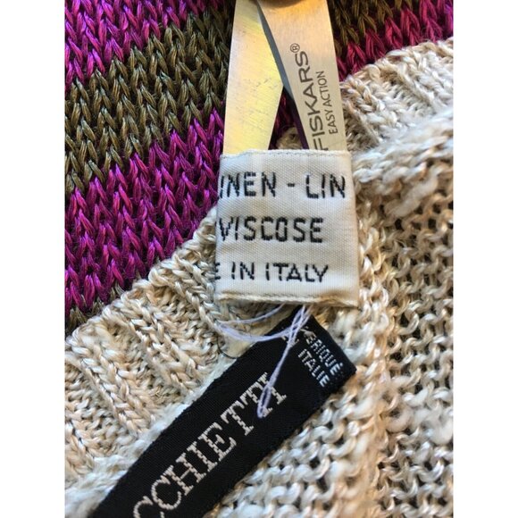 Vintage Umberto Ginocchietti Womens Striped Dot Knitted Pullover Sweater Purple - Picture 10 of 10